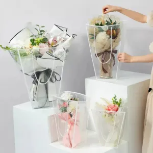 Clear PVC Trapezoid Flower Bag