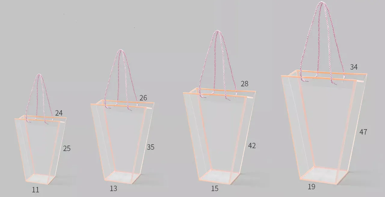 Clear PVC Trapezoid Flower Bag