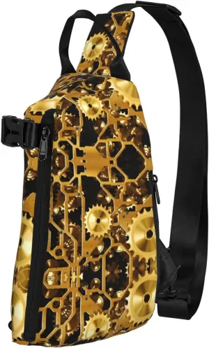 Clock Gear Print Trend Casual Crossbody Chest Bag Leisure Travel For Men And Women Crossbody Bag