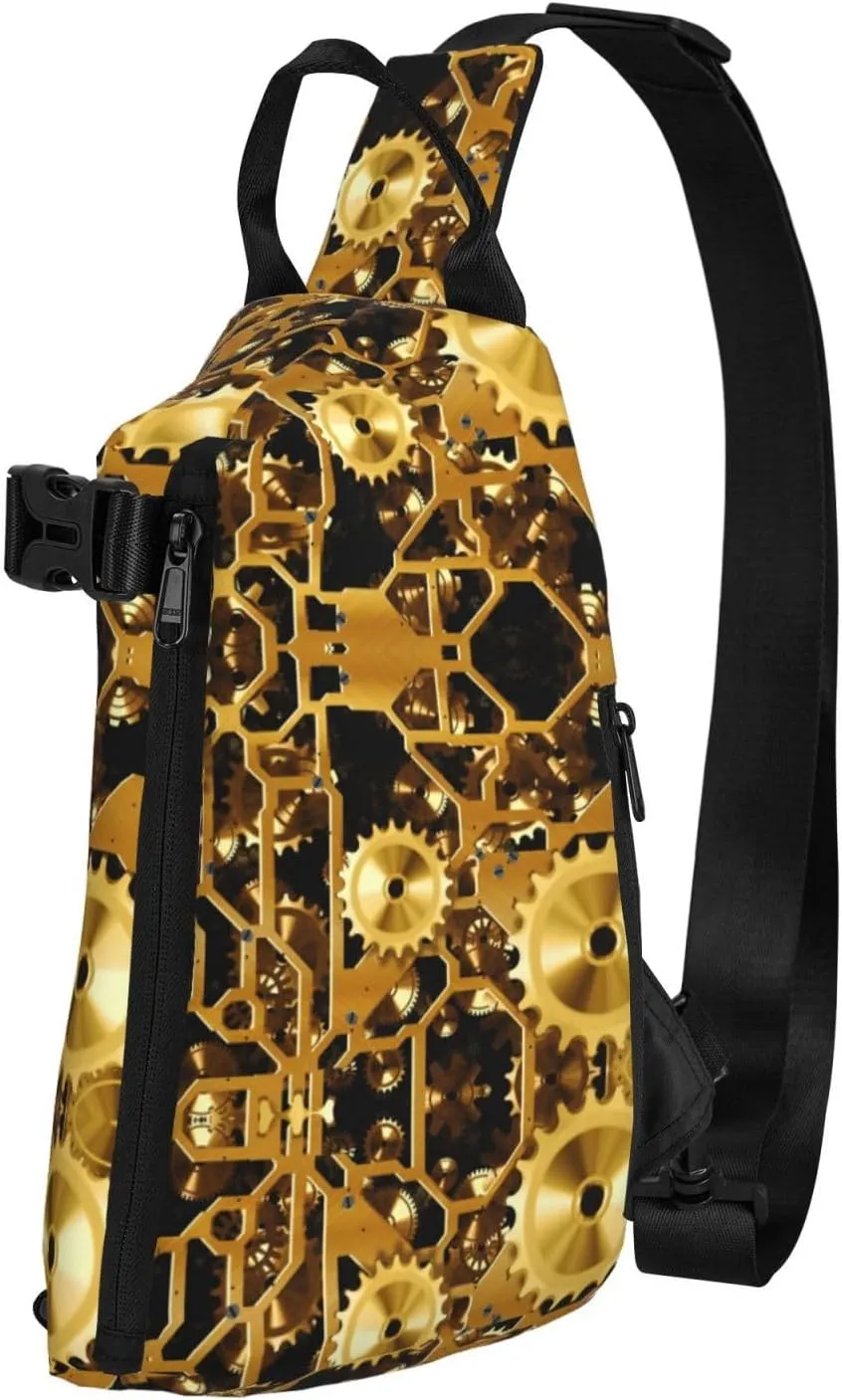Clock Gear Print Trend Casual Crossbody Chest Bag Leisure Travel For Men And Women Crossbody Bag