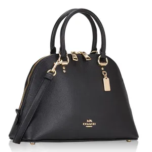 COACH Crossgrain Katy Satchel Bag with Detachable Strap for Shoulder/Crossbody Wear in Elegant Black