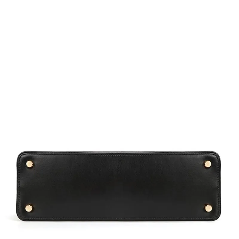 COACH Crossgrain Katy Satchel Bag with Detachable Strap for Shoulder/Crossbody Wear in Elegant Black