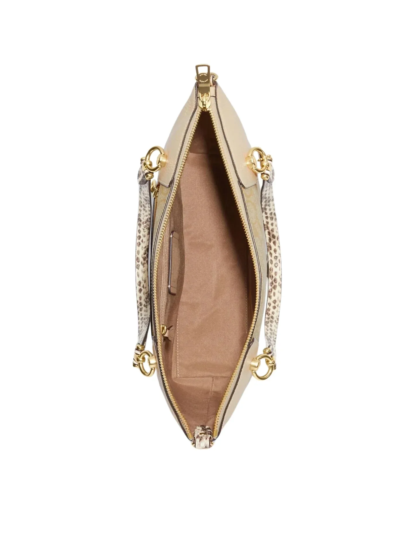 Coach Kacey Satchel in Signature Canvas with Snake Embossed Light Khaki/Ivory Multi