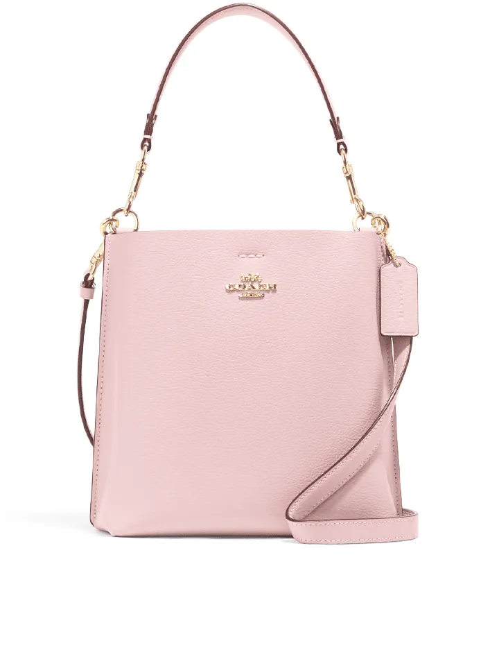 Coach Mollie Bucket 22 With Signature Canvas Interior Powder Pink/Light Khaki