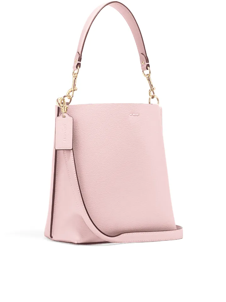 Coach Mollie Bucket 22 With Signature Canvas Interior Powder Pink/Light Khaki