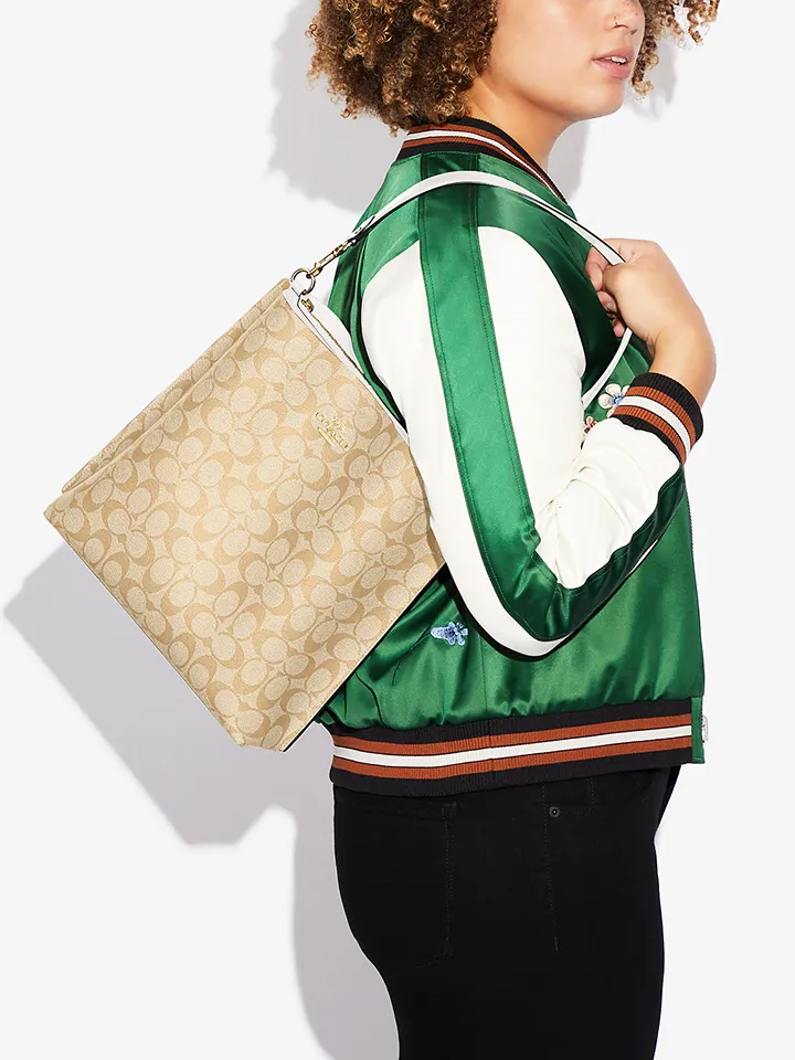 Coach Mollie Bucket Bag In Signature Canvas Light Khaki Chalk