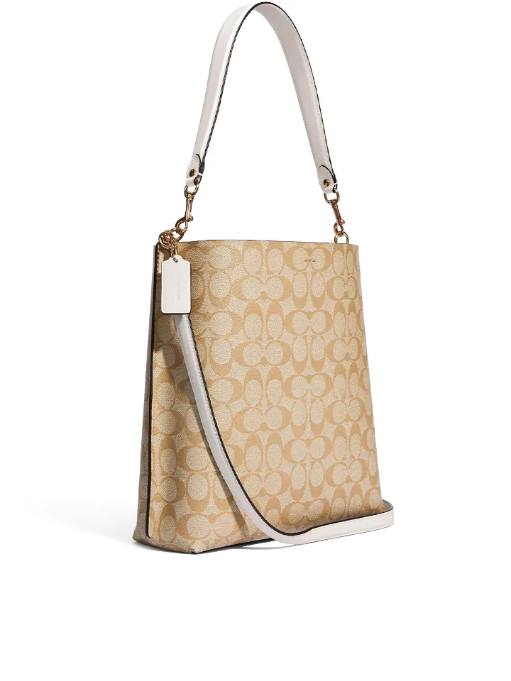 Coach Mollie Bucket Bag In Signature Canvas Light Khaki Chalk