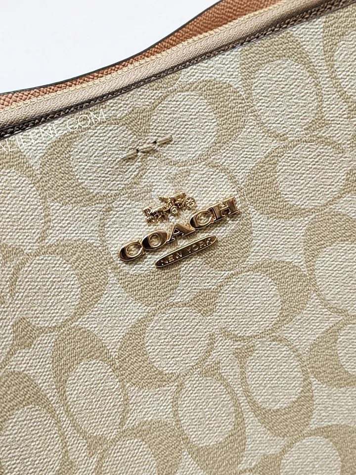 Coach Mollie Bucket Bag In Signature Canvas Light Khaki Chalk