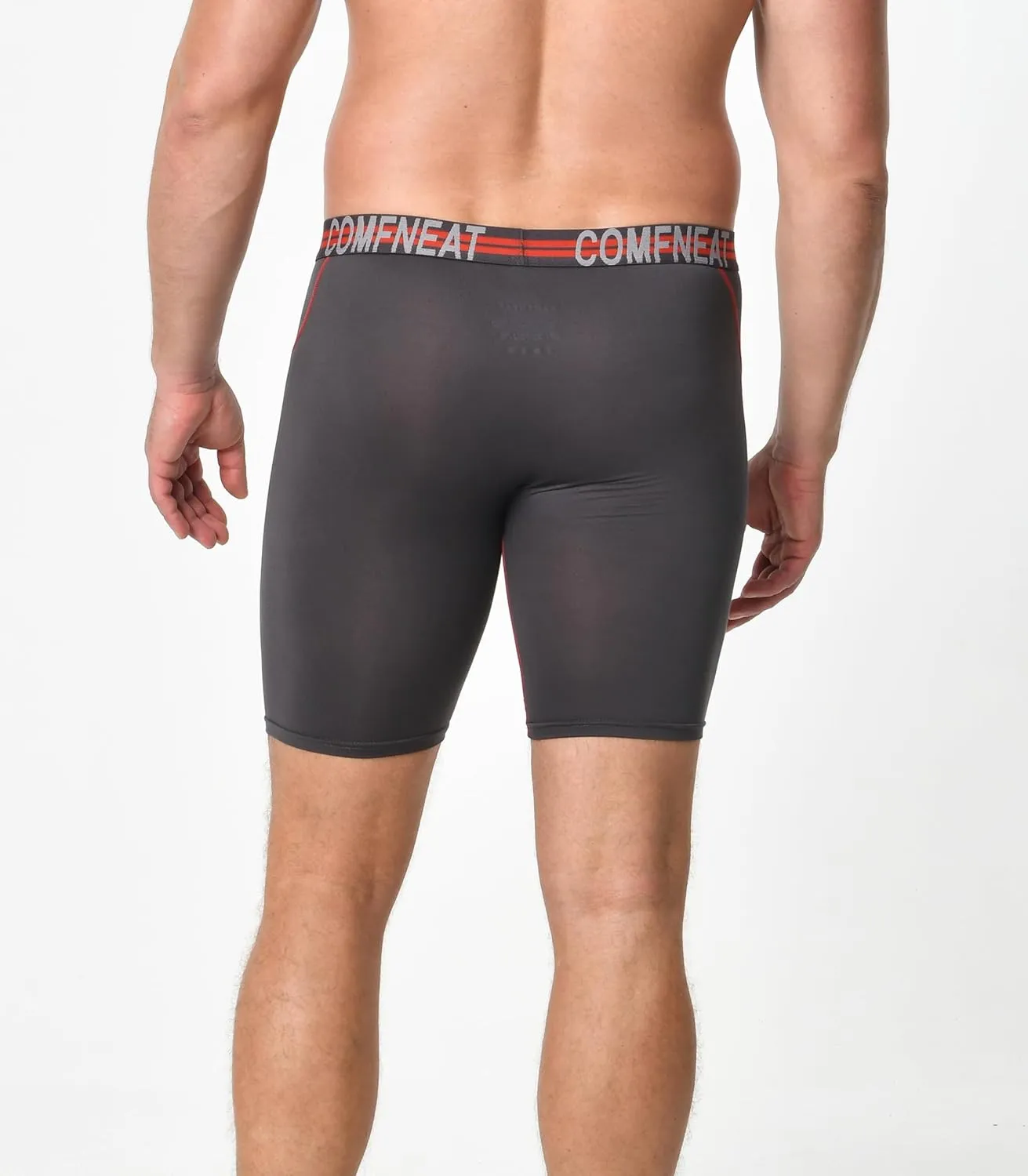 Comfneat Men's 9" Long Boxer Briefs Sports Performance Breathable Underwear 4-Pack
