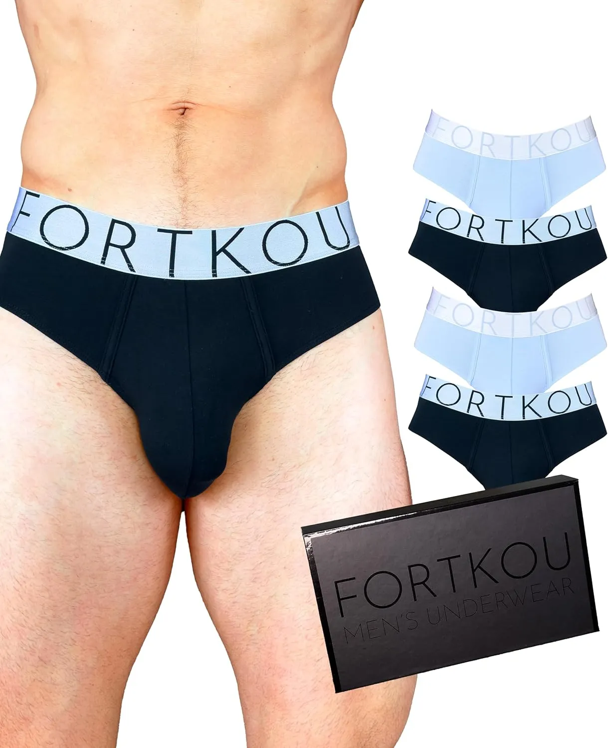 Comfortable, Ultra-Soft, Tag-Free, Breathable, Men's Briefs. Moisture Wicking Men's Underwear (4-Pack)