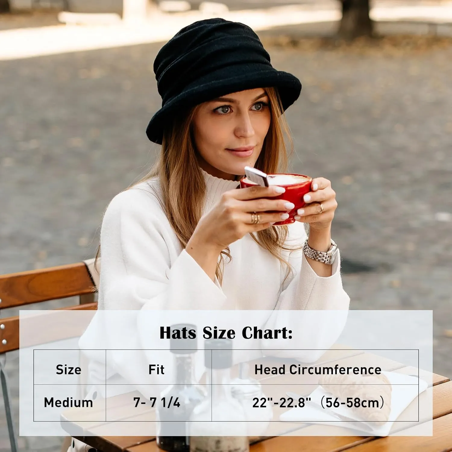 Comhats Winter Cloche Bucket Hat for Women Wool Elegant Dress 1920s Vintage Fedora