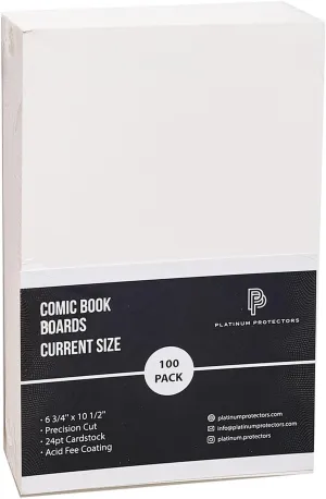 Comic Book Boards for Current/Modern (200-Count) Reusable White Storage Backing Boards Precision Cut