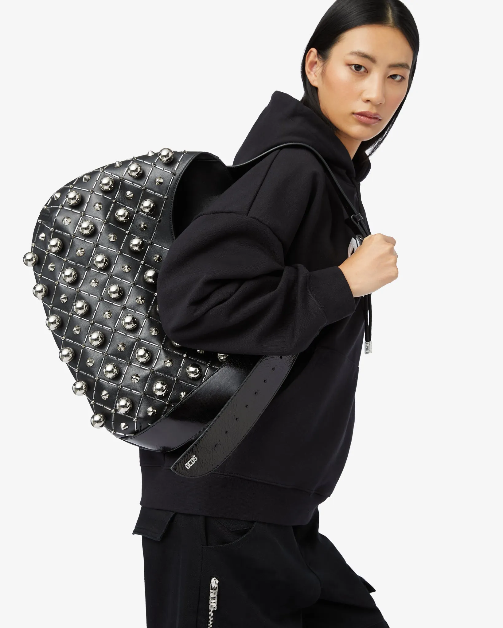 Comma Studded Big Hobo Bag
