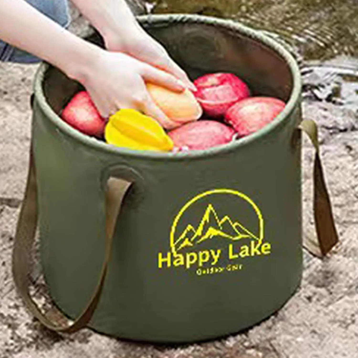 Compact Travel Laundry Bucket Leak-Proof Outdoor Collapsible Portable Camping Water Container with Reinforced Handle Strong Load-Bearing