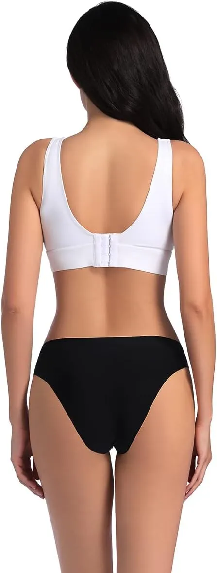 COSOMALL 6 Pack Women's Invisible Seamless Bikini Underwear Half Back Coverage Panties