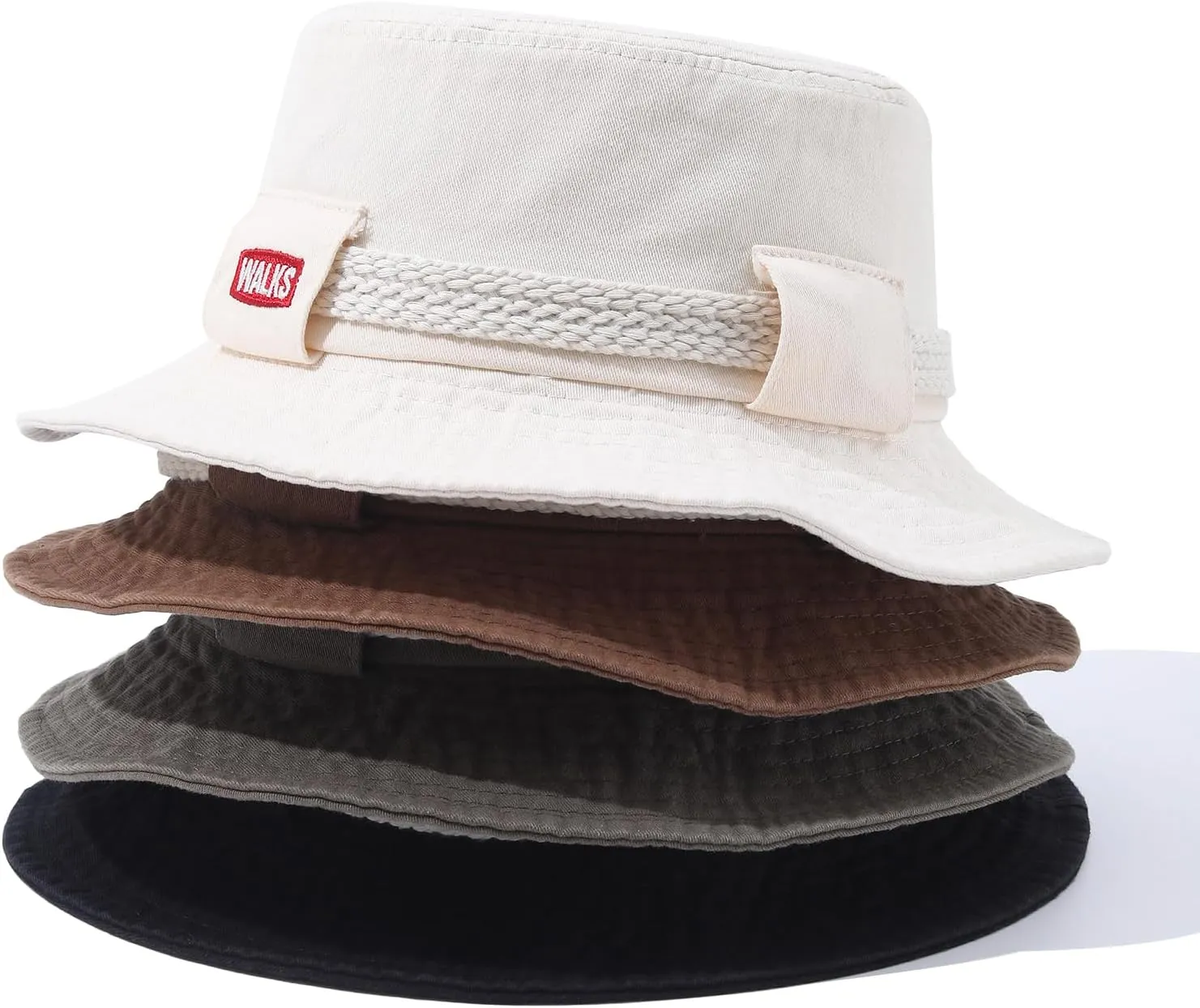 Cotton Boonie Hat Safari Sun Hats Sun Protection Fishing Hat Foldable Bucket Hat with Chin Strap for Hiking Camping