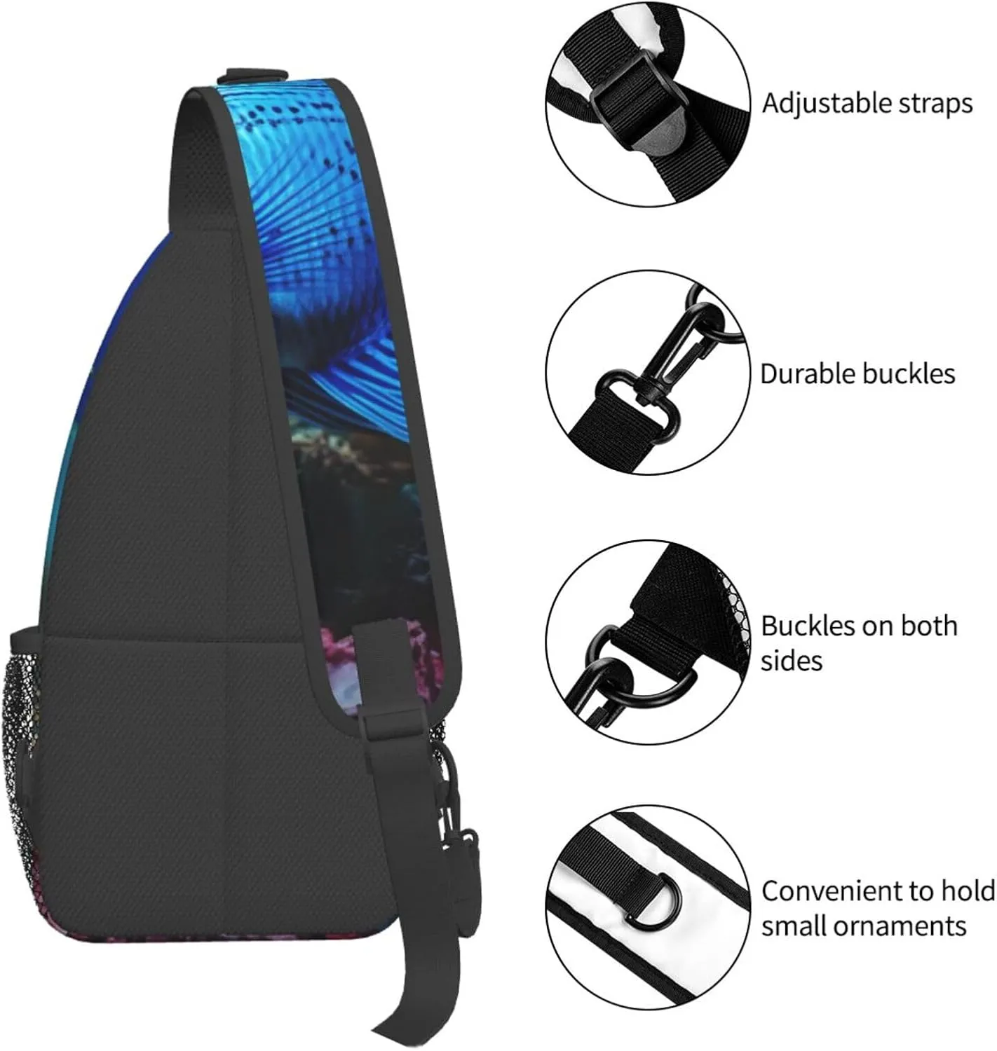 Couple Parrots Olive Crossbody Bag Chest Shoulder Bag Small Casual Backpack Suitable For Women Men Hiking