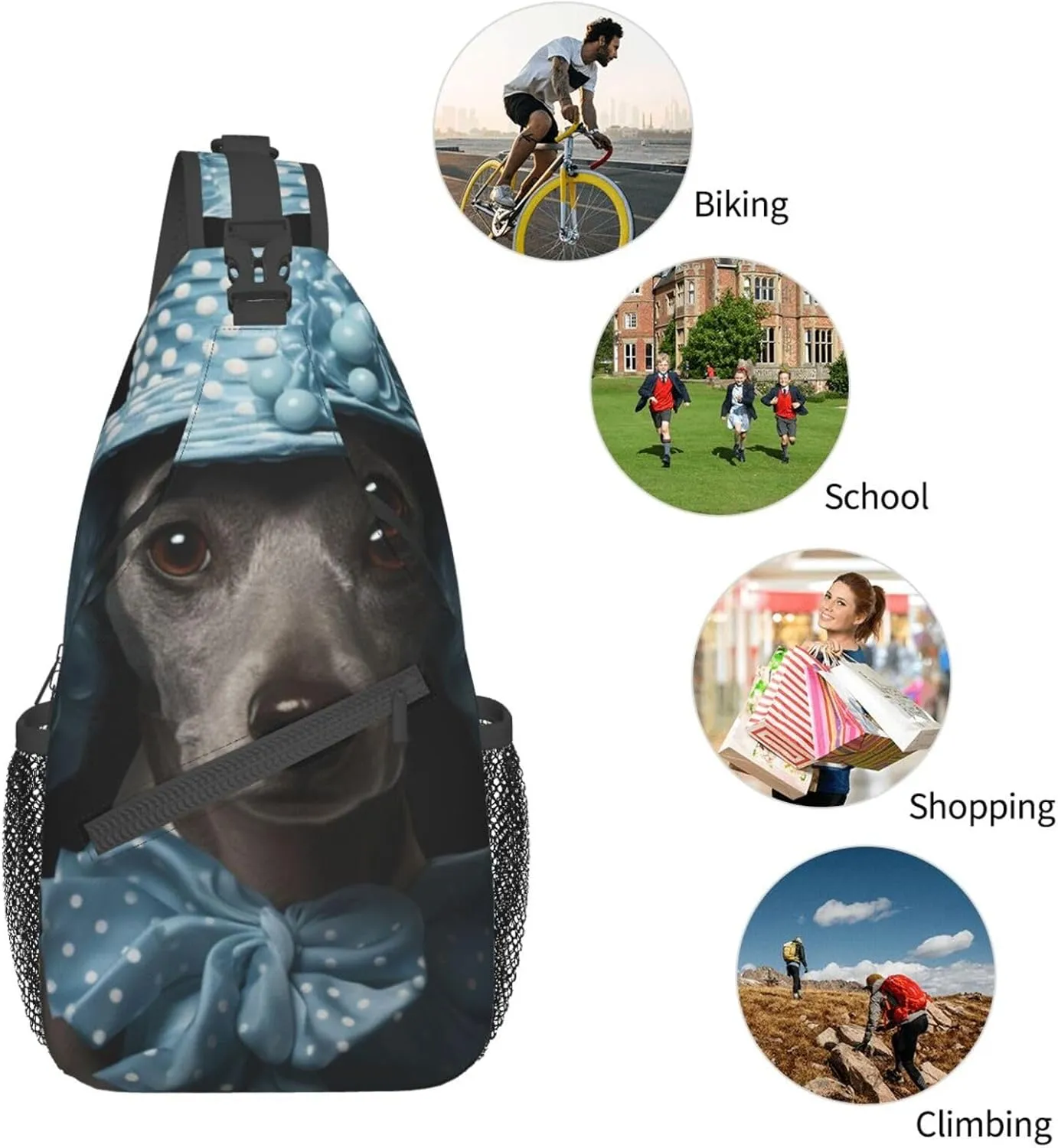 Couple Parrots Olive Crossbody Bag Chest Shoulder Bag Small Casual Backpack Suitable For Women Men Hiking