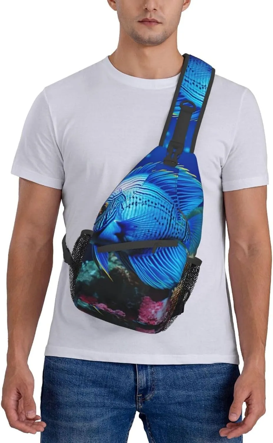 Couple Parrots Olive Crossbody Bag Chest Shoulder Bag Small Casual Backpack Suitable For Women Men Hiking