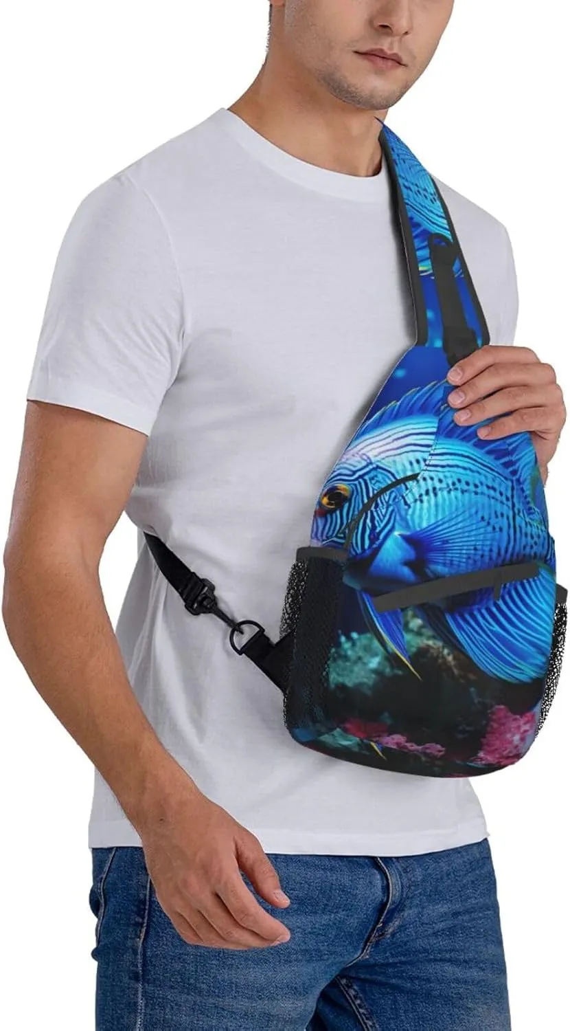 Couple Parrots Olive Crossbody Bag Chest Shoulder Bag Small Casual Backpack Suitable For Women Men Hiking