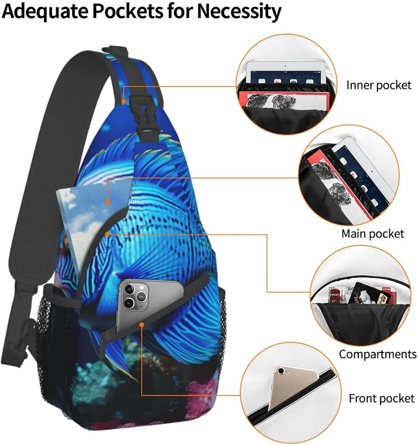 Couple Parrots Olive Crossbody Bag Chest Shoulder Bag Small Casual Backpack Suitable For Women Men Hiking