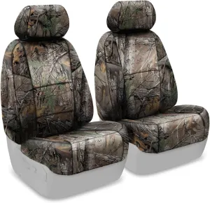 Coverking Front 50/50 Bucket Custom Fit Seat Cover for Select GMC Envoy Models - Neosupreme Camo Real Tree (Xtra)