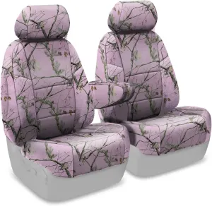 Coverking Front 50/50 Bucket Custom Fit Seat Cover for Select Honda Odyssey Models - Neosupreme (Realtree Camo AP Pink Solid)