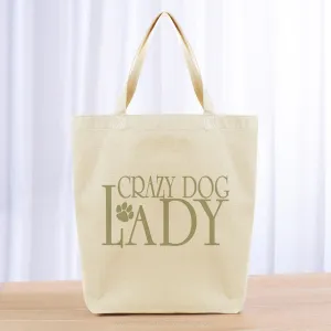 Crazy Dog Lady Tote Bag - khaki