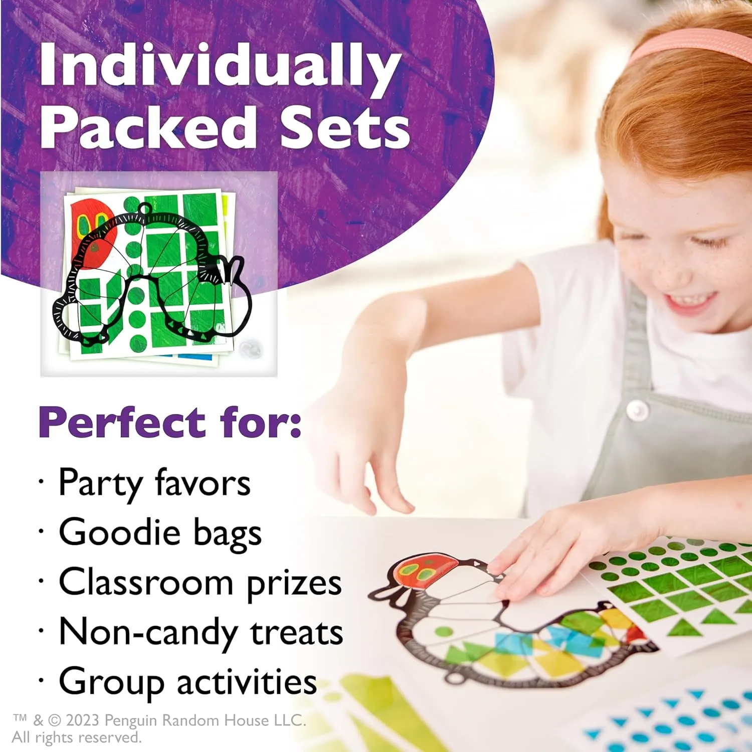 Creativity for Kids The Very Hungry Caterpillar Party Supplies: Sticker Suncatchers - 24 Birthday Party Favors, Toddler Party Favors for Kids Ages 3-5 , Kids Toys Bulk