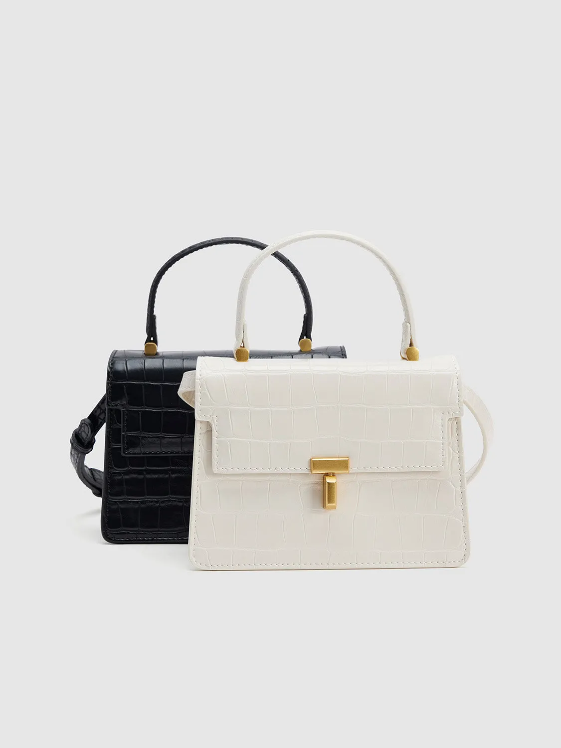 Croc Embossed Small Satchel Bags