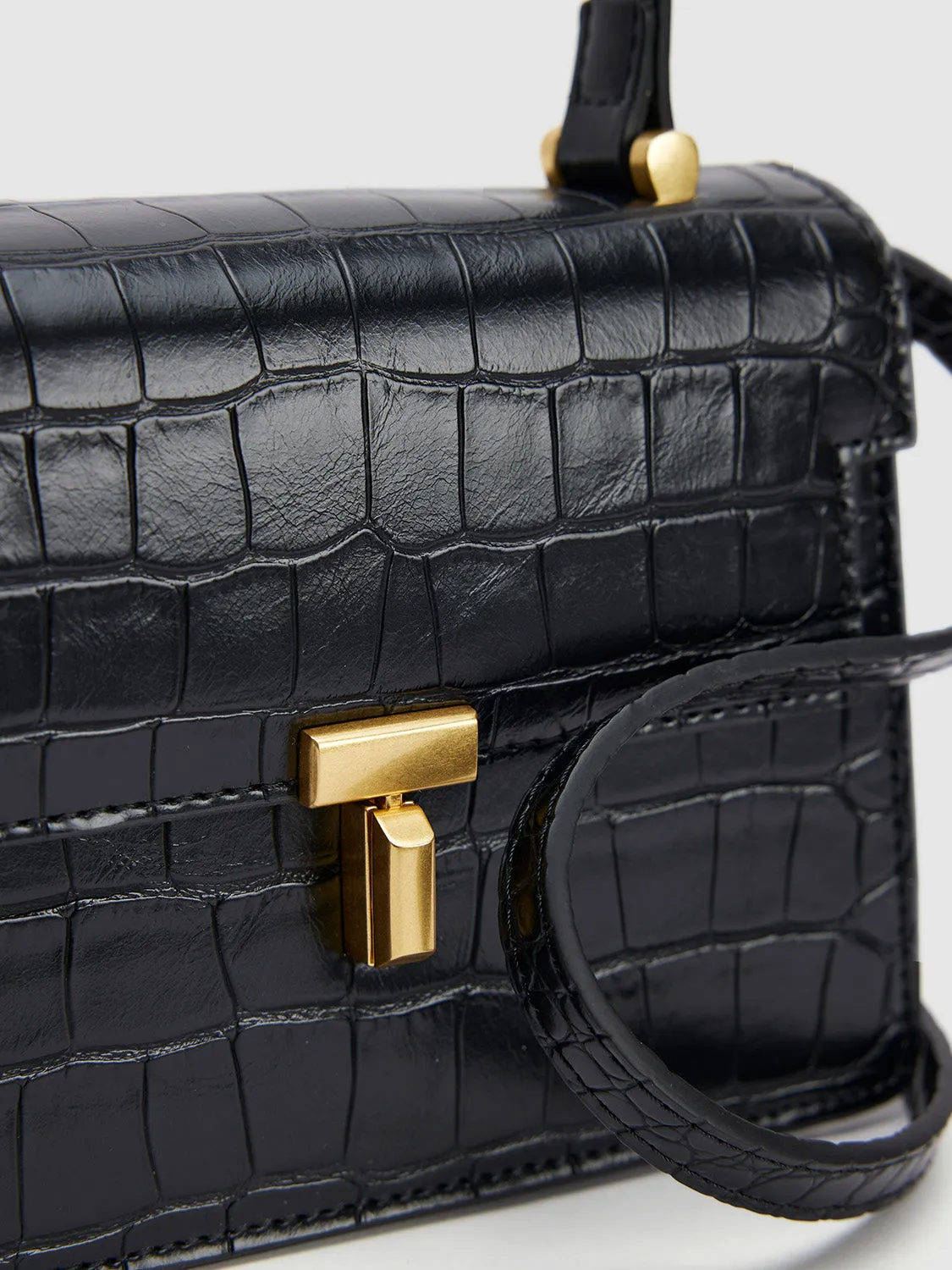 Croc Embossed Small Satchel Bags