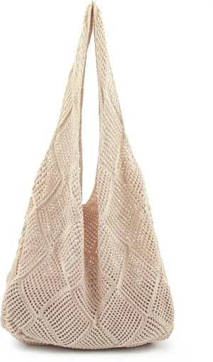 Crochet Mesh Beach Tote Shoulder Handbags Hobo Summer Aesthetic Women's Bag