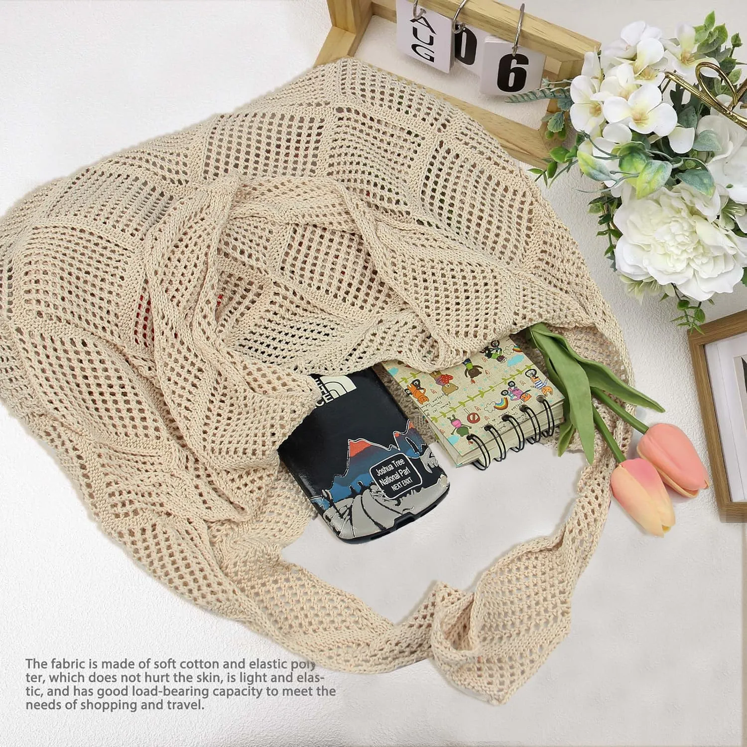 Crochet Mesh Beach Tote Shoulder Handbags Hobo Summer Aesthetic Women's Bag