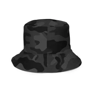 Cross & Stripes, Reversible Bucket Hat, White, Black Camo, 2.0, Christian Bucket Hat, Patriotic Bucket Hats, USA Bucket Caps
