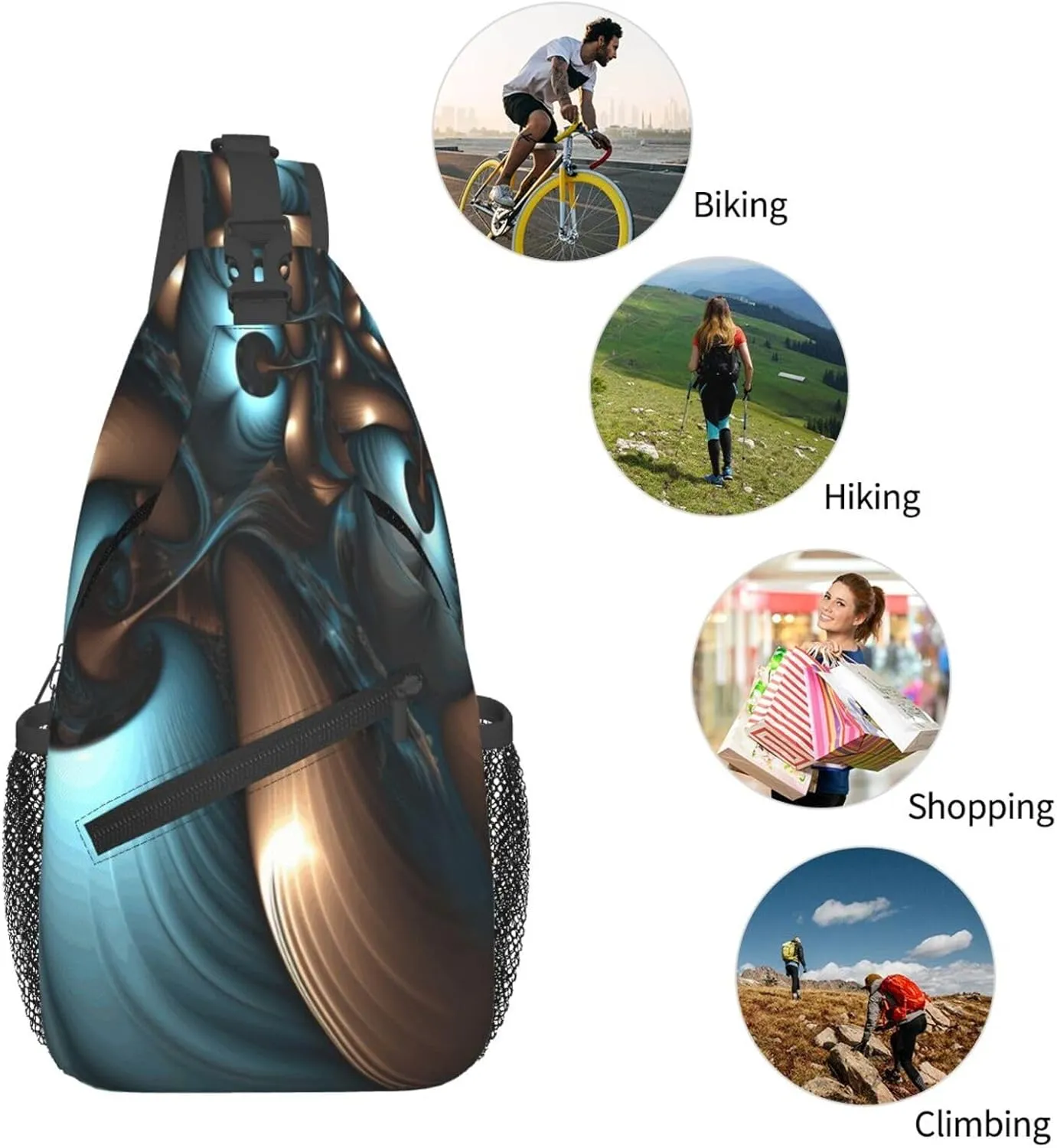 Cross Chest Bag Diagonally Sling Backpack Crossbody Shoulder Bag Aircraft Fighter Jets Sling Bag Travel Hiking Daypack