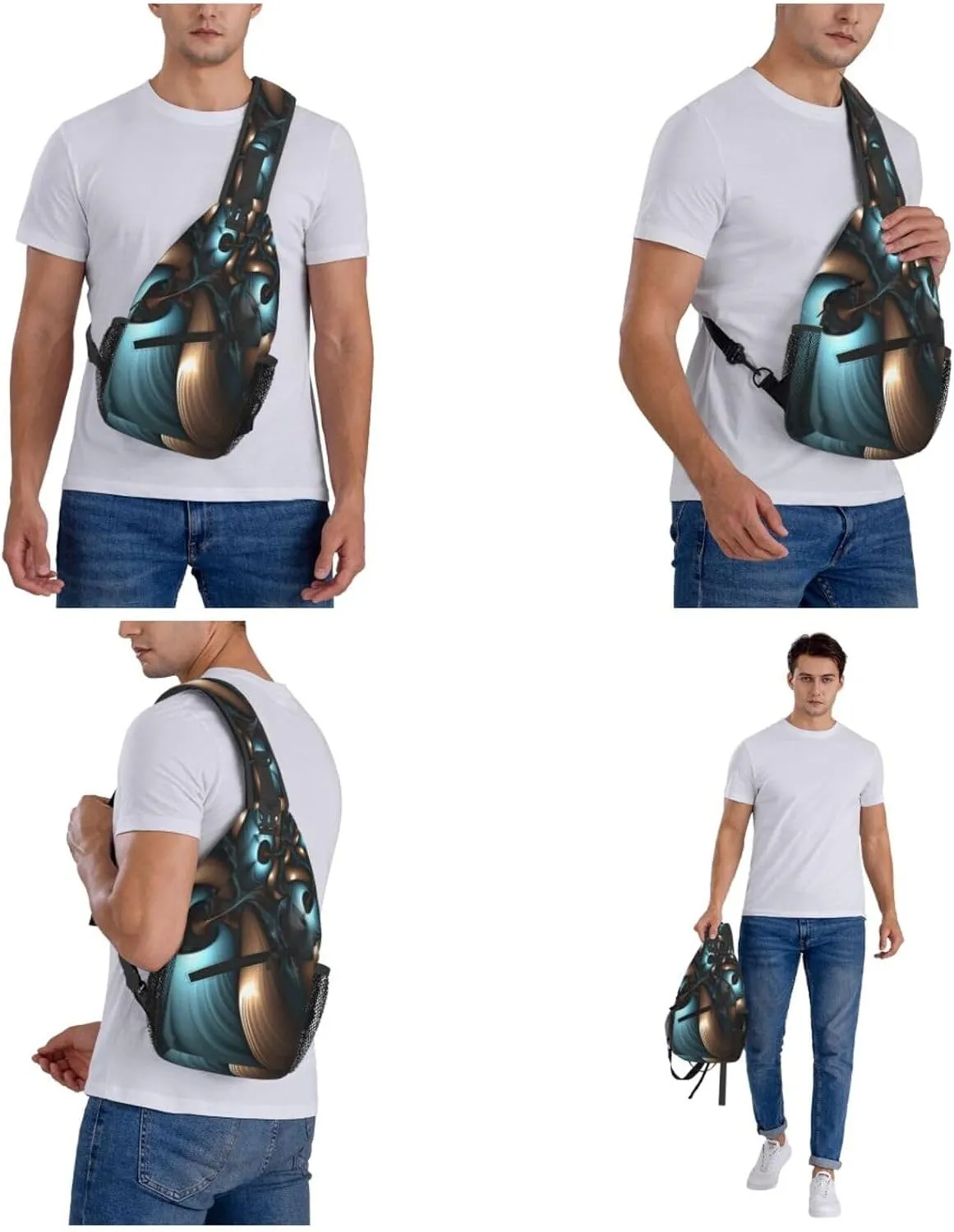 Cross Chest Bag Diagonally Sling Backpack Crossbody Shoulder Bag Aircraft Fighter Jets Sling Bag Travel Hiking Daypack