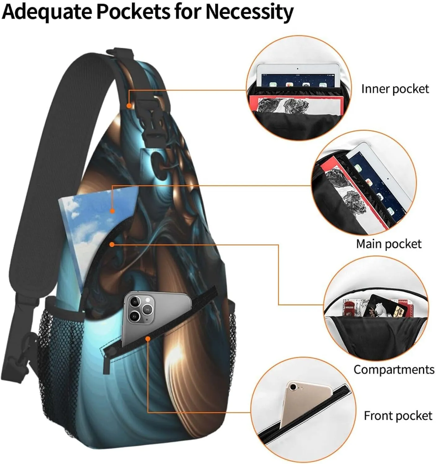 Cross Chest Bag Diagonally Sling Backpack Crossbody Shoulder Bag Aircraft Fighter Jets Sling Bag Travel Hiking Daypack