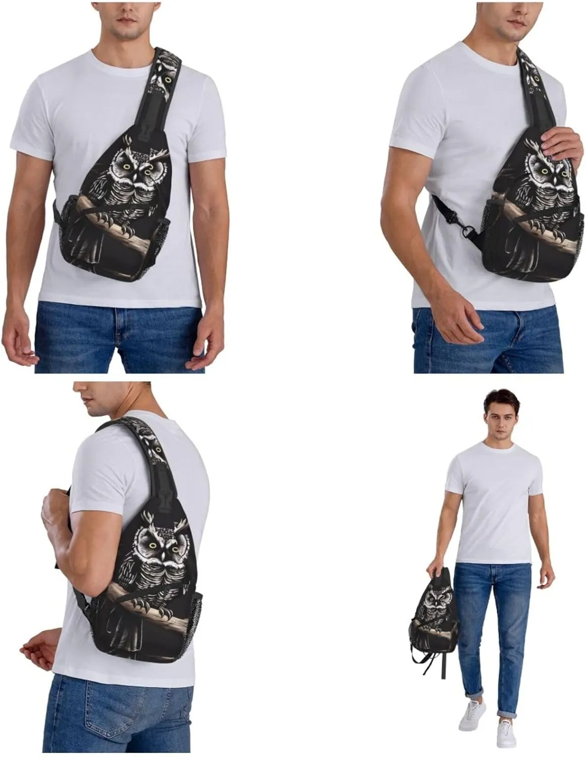 Cross Chest Bag Diagonally Sling Backpack Crossbody Shoulder Bag Lotus and Black Zen Stones Sling Bag Travel Hiking Daypack