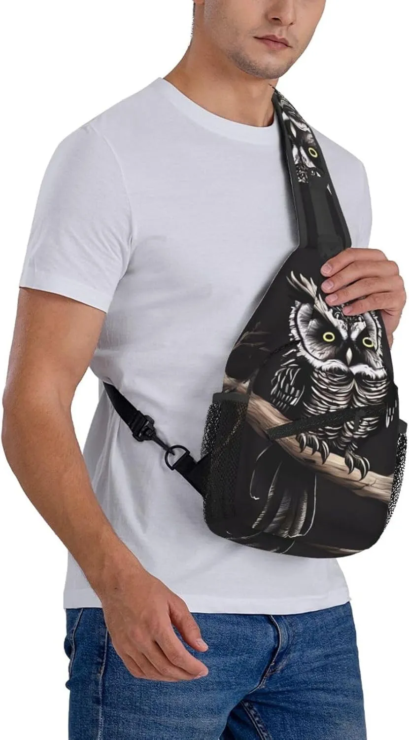 Cross Chest Bag Diagonally Sling Backpack Crossbody Shoulder Bag Lotus and Black Zen Stones Sling Bag Travel Hiking Daypack
