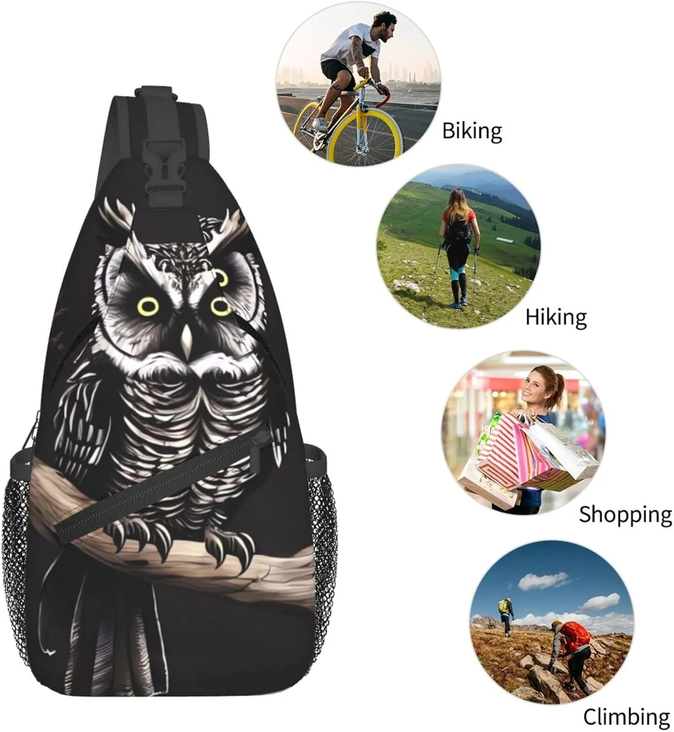 Cross Chest Bag Diagonally Sling Backpack Crossbody Shoulder Bag Lotus and Black Zen Stones Sling Bag Travel Hiking Daypack