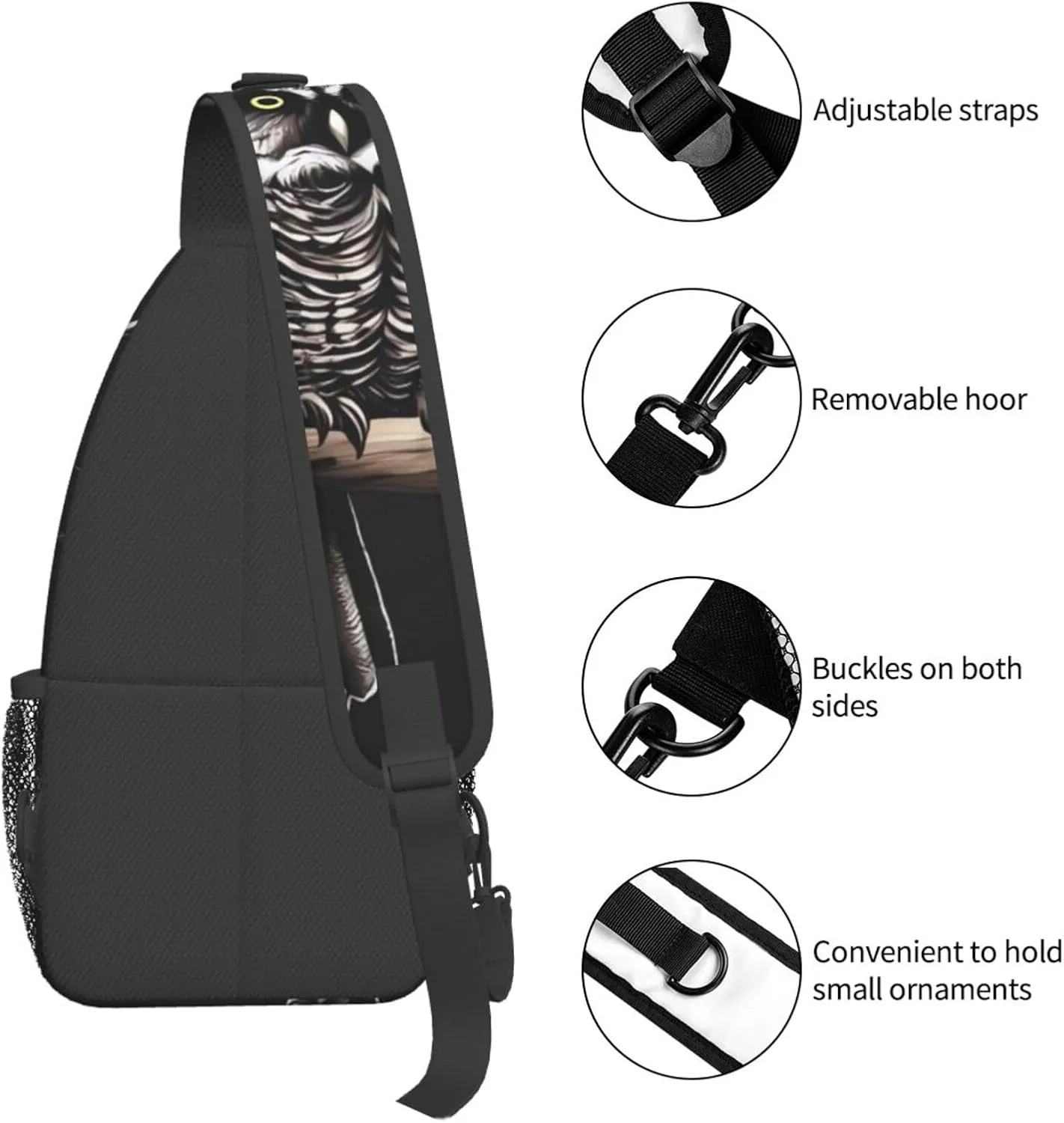 Cross Chest Bag Diagonally Sling Backpack Crossbody Shoulder Bag Lotus and Black Zen Stones Sling Bag Travel Hiking Daypack