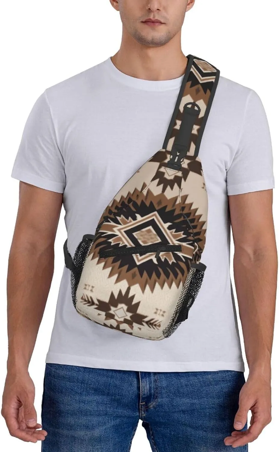 Cross Chest Bag Diagonally Sling Backpack Crossbody Shoulder Bag Native American Sling Bag Travel Hiking Daypack