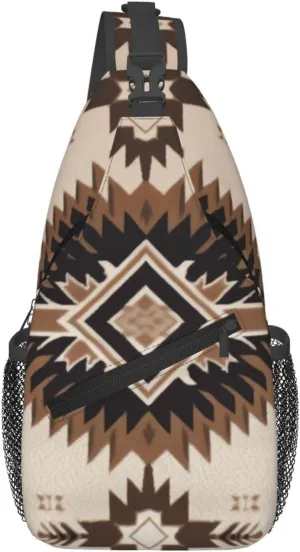 Cross Chest Bag Diagonally Sling Backpack Crossbody Shoulder Bag Native American Sling Bag Travel Hiking Daypack