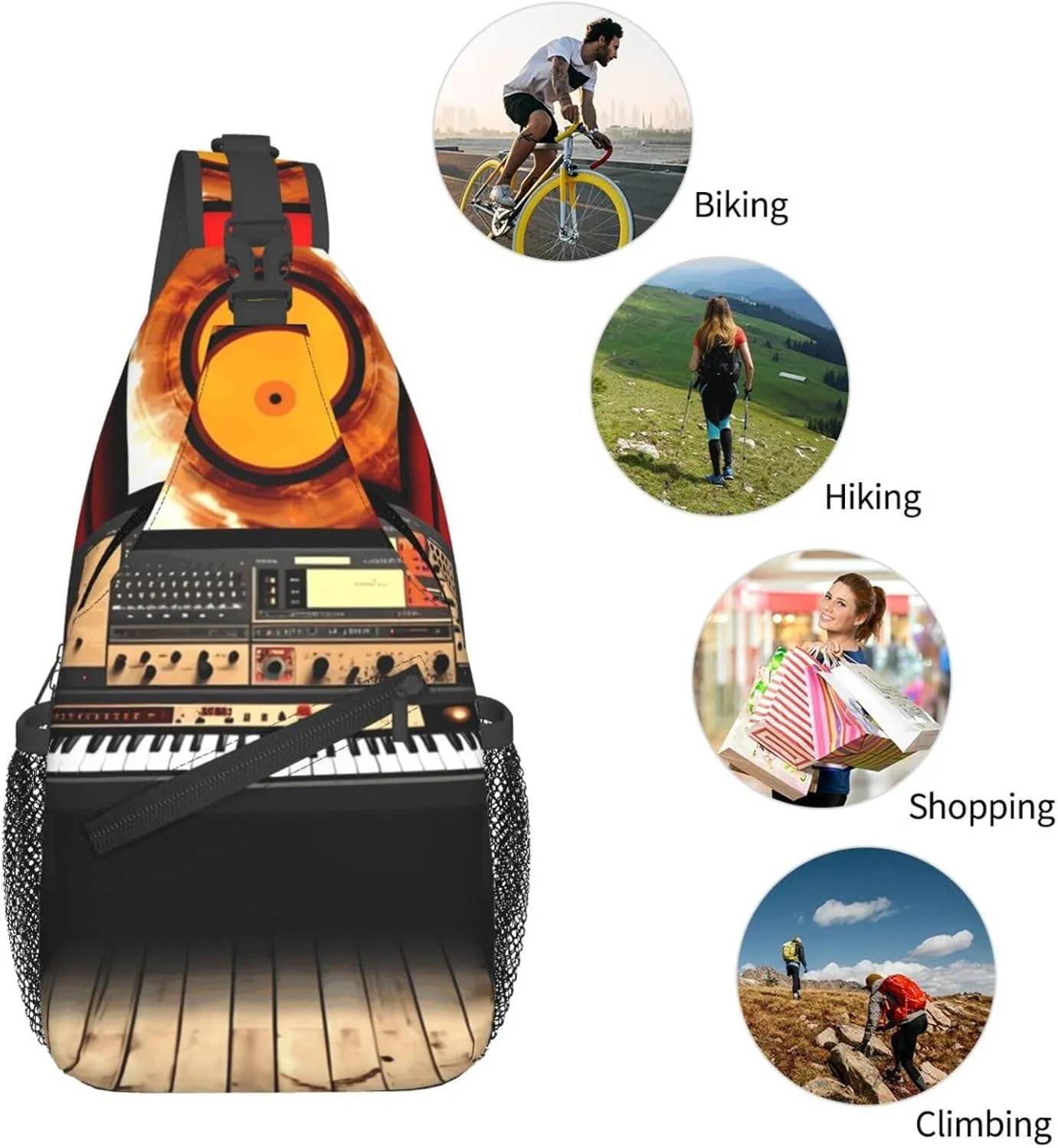 Cross Chest Bag Diagonally Sling Backpack Crossbody Shoulder Bag Native American Sling Bag Travel Hiking Daypack
