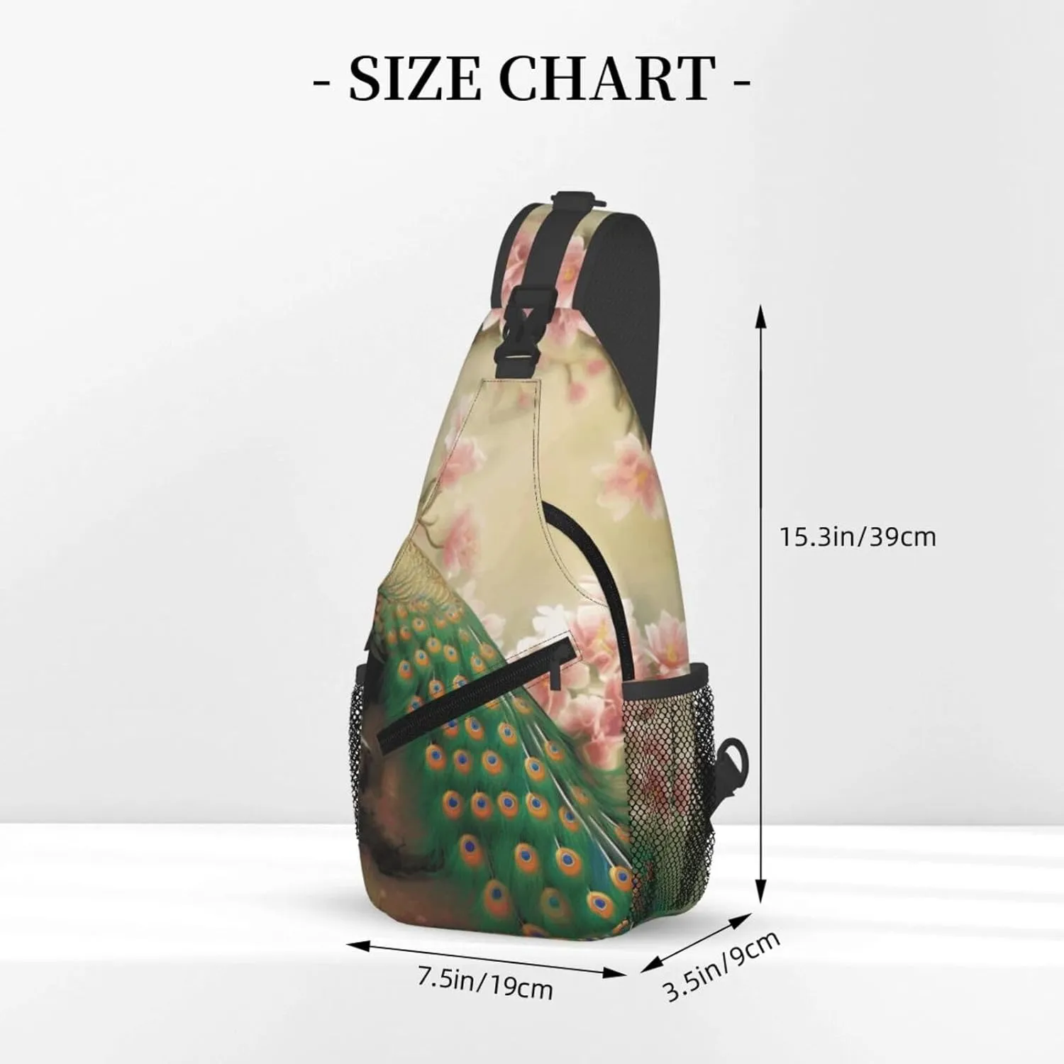 Cross Chest Bag Diagonally Sling Backpack Crossbody Shoulder Bag Owl Tree Branches Sling Bag Travel Hiking Daypack