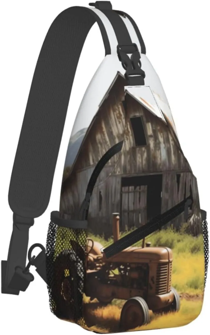 Cross Chest Bag Diagonally Sling Backpack Crossbody Shoulder Bag Owl Tree Branches Sling Bag Travel Hiking Daypack
