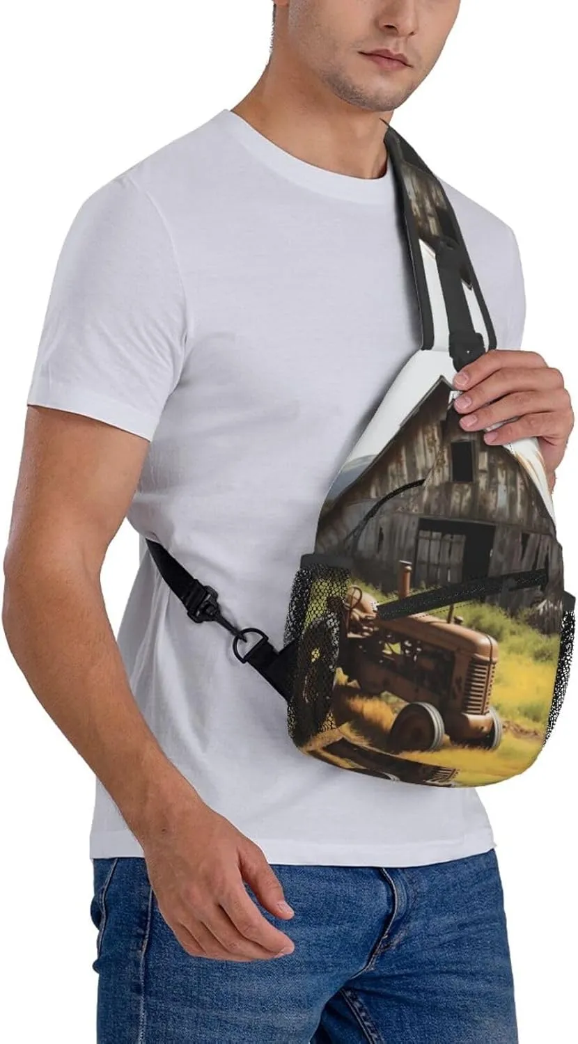 Cross Chest Bag Diagonally Sling Backpack Crossbody Shoulder Bag Owl Tree Branches Sling Bag Travel Hiking Daypack
