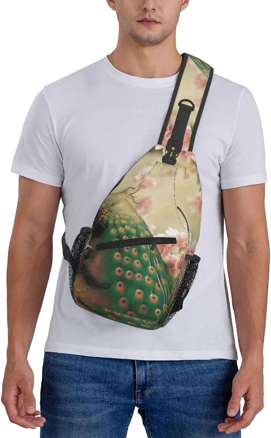 Cross Chest Bag Diagonally Sling Backpack Crossbody Shoulder Bag Owl Tree Branches Sling Bag Travel Hiking Daypack