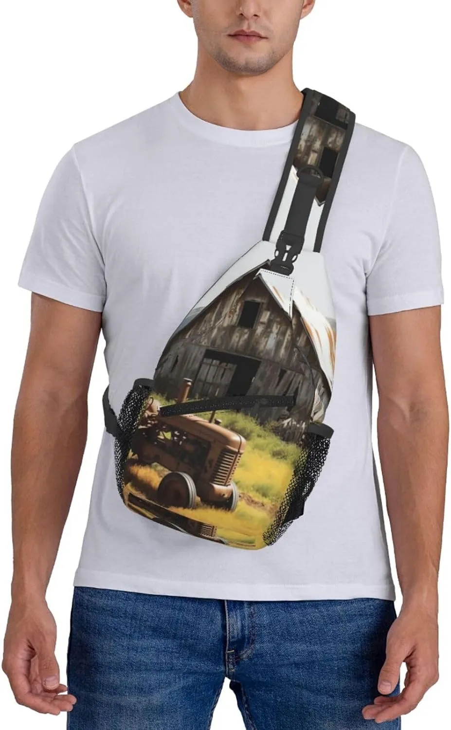 Cross Chest Bag Diagonally Sling Backpack Crossbody Shoulder Bag Owl Tree Branches Sling Bag Travel Hiking Daypack