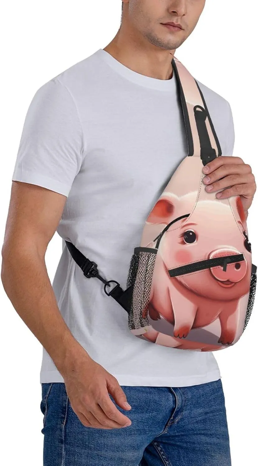Cross Chest Bag Diagonally Sling Backpack Crossbody Shoulder Bag Polar Bears Northern Lights Sling Bag Travel Hiking Daypack
